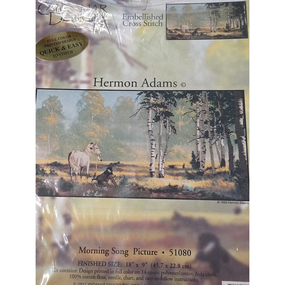 Morning Song Horse Picture Embellished Cross Stitch Kit Candamar Designs (51080)